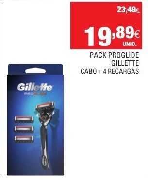 Continente Pack Proglide Gillette Cabo+4 Recargas promoção