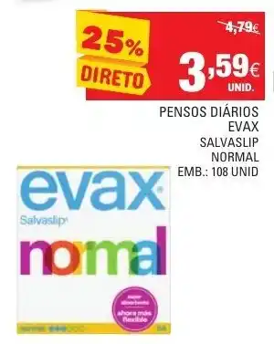 Continente Pensos Diarios Evax 108 Unid promoção