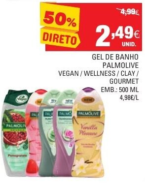 Continente Gel de Banho Palmolive 500ml promoção
