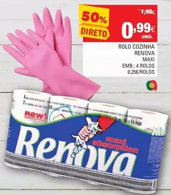 Continente Rolos de Cozinha Renova Maxi 4 Rolos promoção