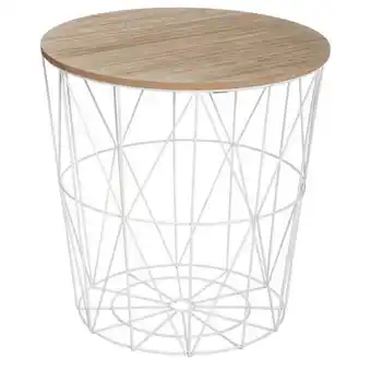 Hôma Mesa de apoio branca em metal kumi promoção