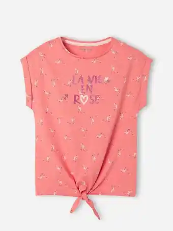 T-shirt com corações e detalhe irisado, para menina - rosa...
