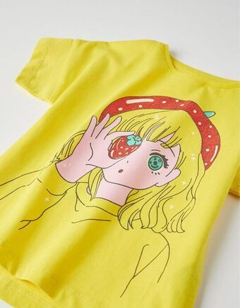 Zippy T-shirt para menina 'strawberry', amarelo promoção