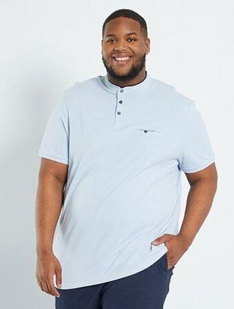 Kiabi Polo em piqué de algodão com gola mao promoção