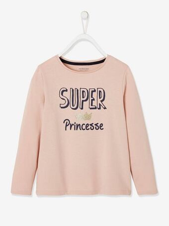 Vertbaudet Camisola de mangas compridas com mensagem irisada, para... promoção