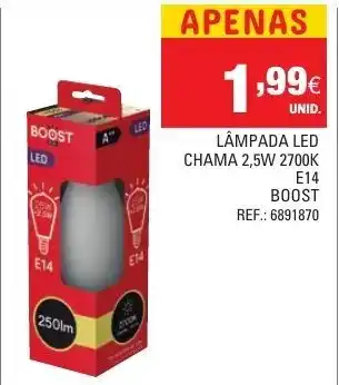 Continente Lâmpada Led Chama 2,5W 2700k E14 Boost promoção