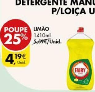 Pingo Doce Detergente lavalouça fairy promoção