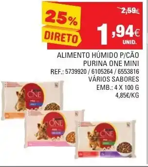Continente Alimento Húmido P/Cão Purina One Mini 4x100g promoção