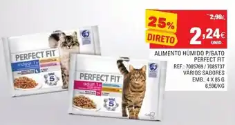 Continente Alimento Húmido P/Gato Perfect Fit 4x85g promoção
