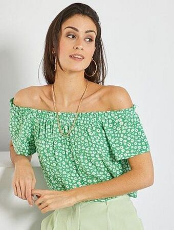 Kiabi Blusa com decote bardot promoção