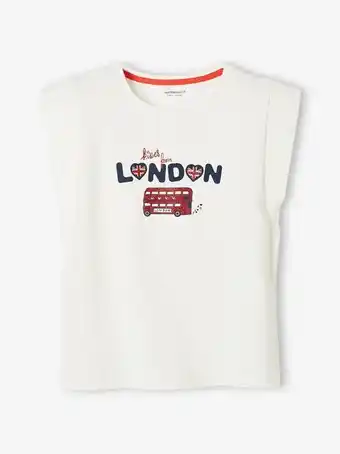 Vertbaudet T-shirt com cidade, detalhes com lantejoulas, para menina -... promoção