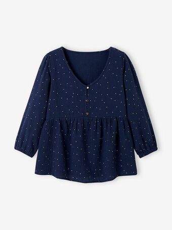 Vertbaudet Blusa em gaze de algodão, especial gravidez e amamentação -... promoção