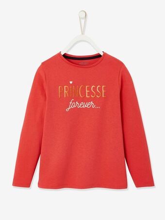 Vertbaudet Camisola de mangas compridas com mensagem irisada, para... promoção