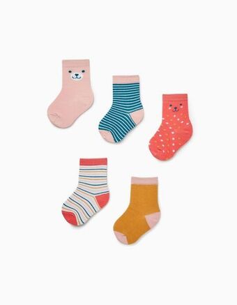 Zippy 5 pares de meias para bebé menina 'happy', multicolor promoção