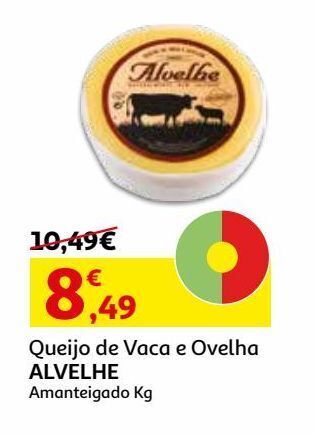 Auchan Queijo amanteigado alvelhe:de vaca e ovelha kg promoção