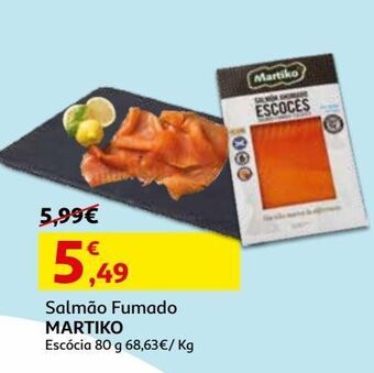 Auchan Salmão fumado martiko:escócia 80 g promoção