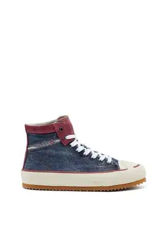 Diesel High-top sneakers in denim with flag promoção