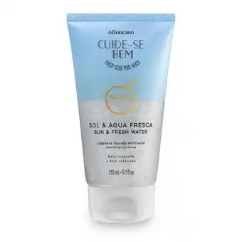 Cuide-se bem sol e água fresca sabonete líquido esfoliante corporal, 150ml
