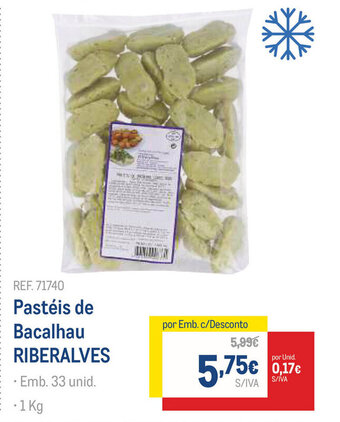 Makro Pasteis de Bacalhau Riberalves 1kg promoção