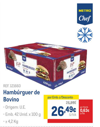 Makro Hamburguer de Bovino promoção