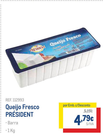 Makro Queijo Fresco President 1kg promoção