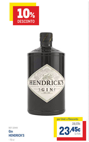 Makro Gin Hendrick's 70cl promoção