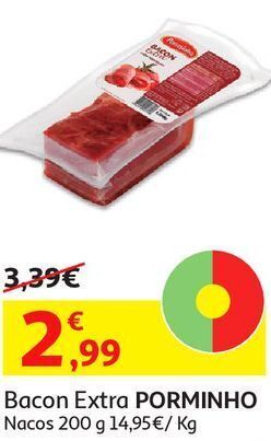 Auchan Bacon extra porminho:nacos 200 g promoção