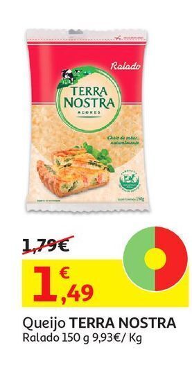 Auchan Queijo terra nostra:ralado 150 g promoção