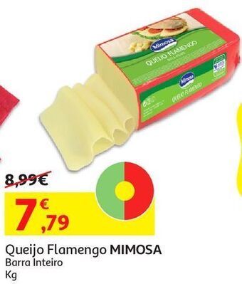 Auchan Queijo flamengo mimosa:barra inteiro kg promoção