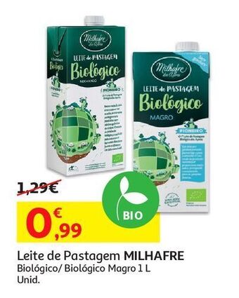 Auchan Leite de pastagem milhafre promoção