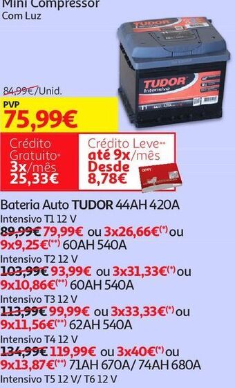 Auchan Bateria auto tudor promoção