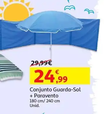 Auchan Conj. guarda-sol 180cm+:paravento 240cm promoção
