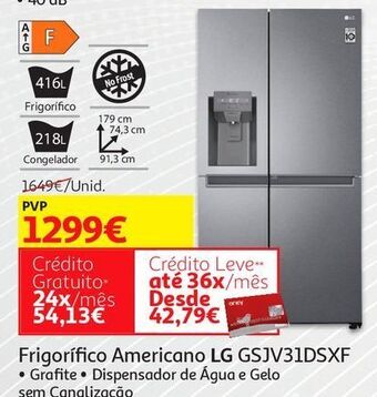 Auchan Frigorifico americano lg:grafite gsjv31dsxf promoção