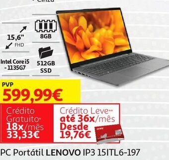 Portátil lenovo ip3 15itl6-197