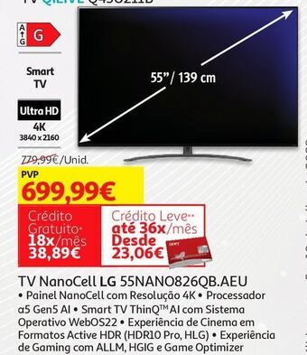 Auchan Tv nanocell lg 55nano826qb.aeu promoção