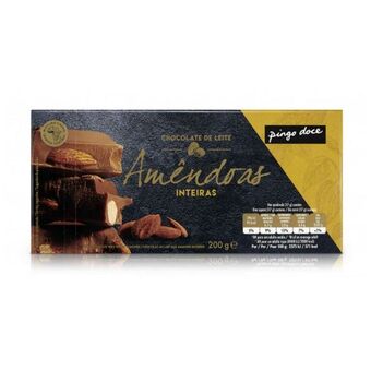 Pingo Doce Tablete de chocolate de leite com amêndoas inteiras pingo doce promoção