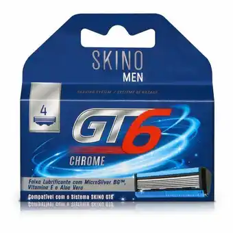Recarga lâminas de barbear gt6 chrome skino
