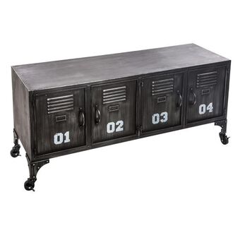 Móvel preto em metal com 4 portas sevin