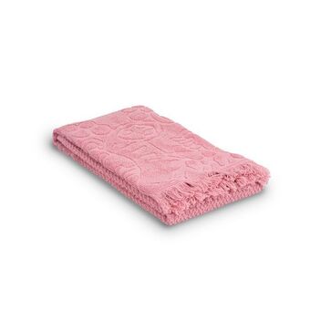 Hôma Toalha jacquard rosa com franja promoção