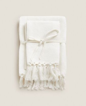 ZARA HOME Toalha franjas (pack de 2) promoção