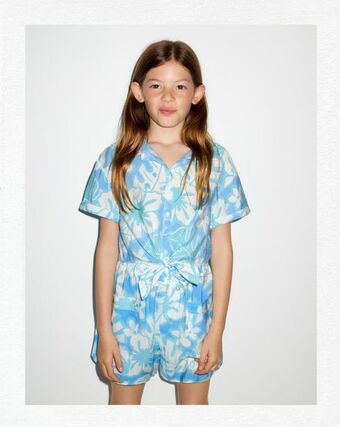 ZARA Calções bermuda com estampado floral promoção