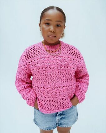 ZARA Sweater de malha croché promoção