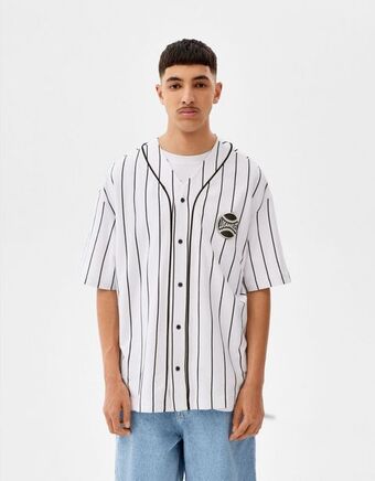 Bershka Camisa comprida manga beisebol promoção