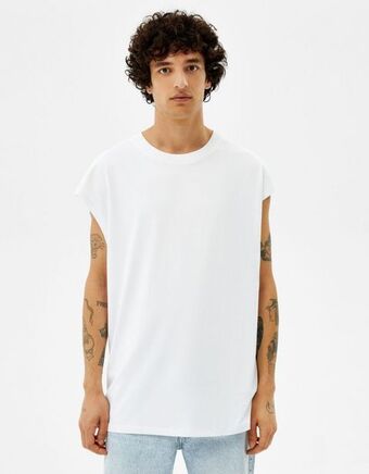 Bershka T-shirt sem mangas worker extra loose promoção