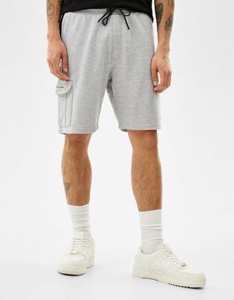 Bershka Calções bermuda cargo felpa promoção