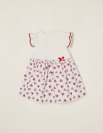 Zippy Vestido combinado para recém-nascida, branco/vermelho promoção
