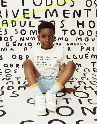 Zippy T-shirt para criança 'zippy x another angelo', branco pérola promoção