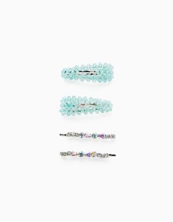 Zippy 2 travessões + 2 ganchos para bebé e menina, prateado/verde água promoção