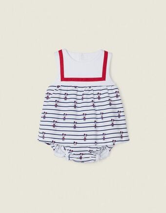 Zippy Vestido com body integrado para recém-nascida 'minnie', branco promoção