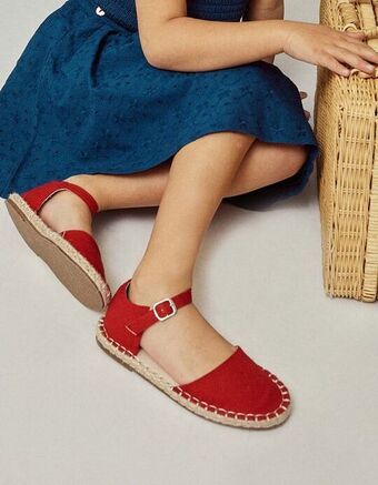 Alpercatas com fivela para menina, vermelho